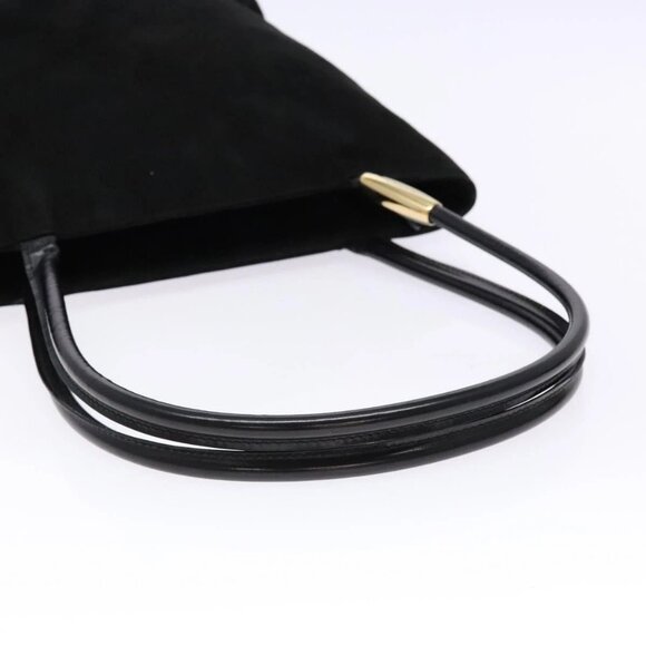 GUCCI Shoulder Bag Suede Black Gold Auth bs28638 - Picture 8 of 16
